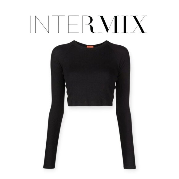 Revolve INTERMIX Black Knot Back Crop Top XS - Picture 1 of 13